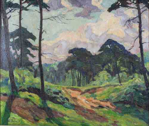 Erich Anton Alexander Albrecht Freiherr von Perfall (1853 - 1912), Waldlandschaft, Öl a. Karton, s