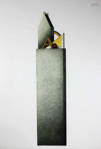 Friedrich Meckseper (deutsch, 1936-2019), Haus, Linolschnitt, 1984, Maße: 76 x 57 cm, Auflage: 51/