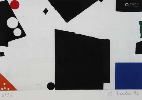 Bernd Hahn (deutsch, 1954 - 2011), Abstrakt I, 1996, Lithographie, sign., dat. und nummeriert, Blat