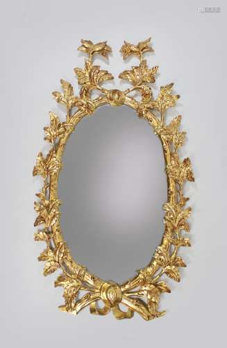 Spiegel im Barock Stil, Anfang 20. Jh., aufwendig gefasst und vergoldet, wohl Süddeutsch. Maße: 8