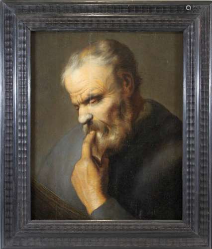 Jan Lievens (niederländisch, 1607 - 1674), Evangelist, Öl auf Lwd. auf Holz, Maße: 54 x 47 cm, g