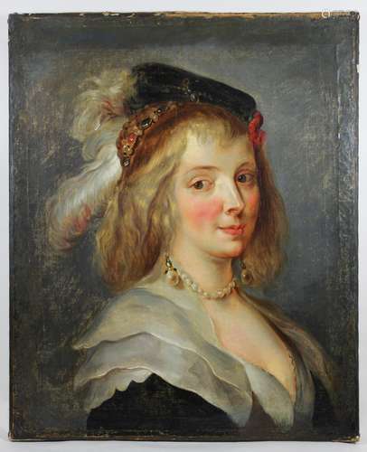 Peter Paul Rubens Nachfolger (Siegen 1577-1640 Antwerpen), Portrait von Helena Fourment, Öl auf Le