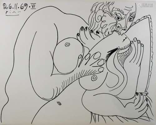 Pablo Picasso (spanisch, 1881-1973), Aktpaar, Lithografie nach Pablo Picasso, im Stein sign. und da