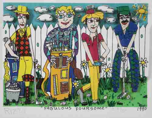 James Rizzi (amerikanisch, 1950-2011), Fabulouse Foursome, 1990, 3-D Lithopraphie , dat. und bet.,