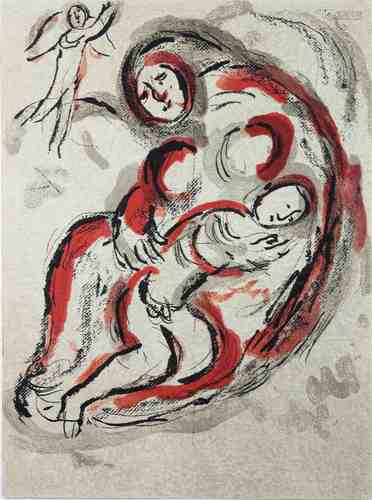 Marc Chagall (russisch-französisch, 1887-1985), Hagar in der Wüsste, aus ,Bilder zur Bibel?, Lith