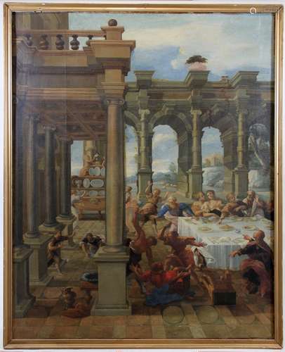 Bolonia Schule XVI., Öl a. Lwd. Maße: 117 x 94 cm, gerahmt: 121,5 x 98,5 cm. Altersbedingterzusta