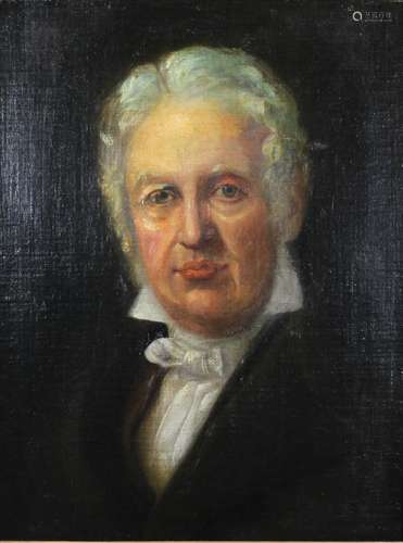 Anonymer Künstler, Portrait eines Mannes, 19 Jh., Öl a. Lwd., Maße: 53 x 43, gerahmt: 77 x 65 cm