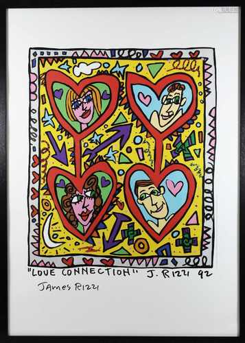 James Rizzi (amerikanisch, 1950-2011), Love Connection, 1992, Kunstdruck, handsigniert, Blatt: 70 x