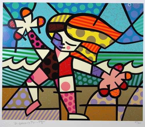 Romero Britto (brasilianisch, 1963), Golden Beaches, 1996, Serigrafie, Ex.: 57/300, signiert, numm.