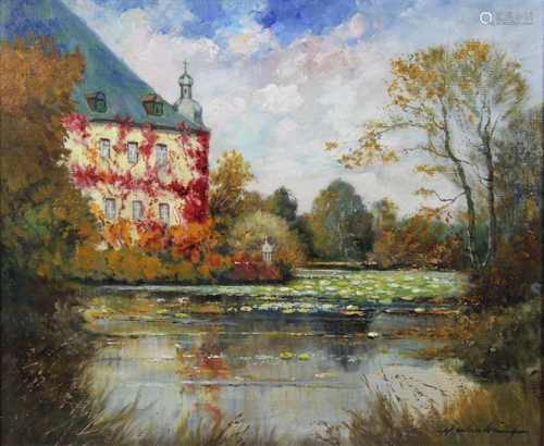 Heinrich Weckauf (deutsch, 1885 - 1963), Herbsttag , Öl. a. Karton, un. rechts sign., Maße: 29 x