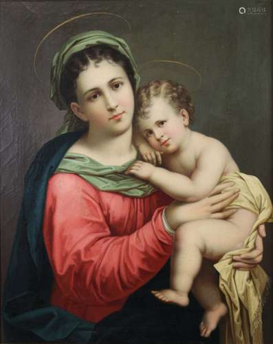 Madonna mit dem Kind, verm. Hans Zatzka (österreichisch, 1859 - 1945), Öl a. Lwd., unsign., verso