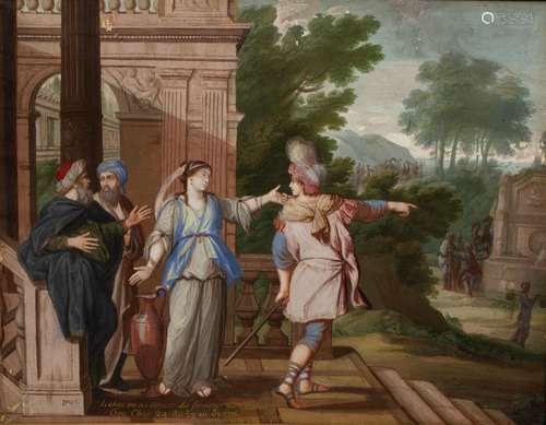 Attributed to Pierre I le Bon Patel (c1605-1707) Laban goes out to Abraham's manservant (Genesis,