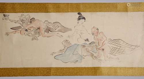 Japanese Shunga Makimono 19th Century