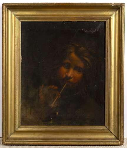 After Joseph Wright of Derby Study of a young boy, oil on canvas, 30cm x 24cm