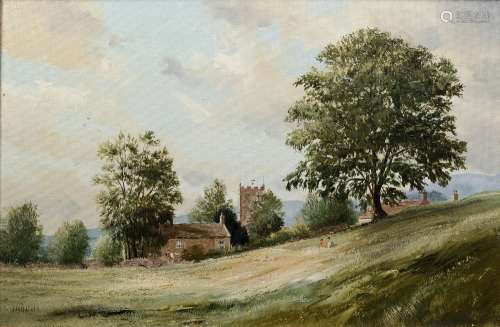 Michael D. Barnfather (b.1934) 'Landscape' oil on canvas, signed lower left, 29cm x 44cm