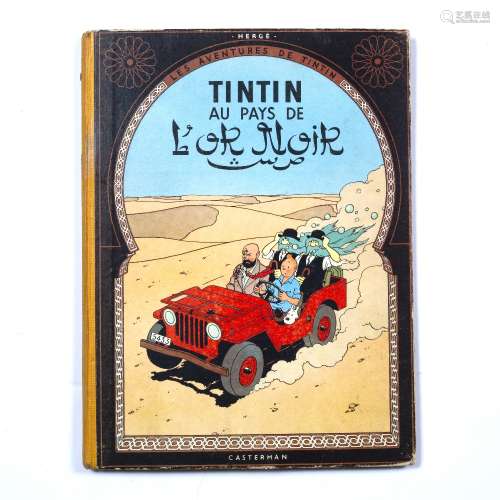 Attributed to Hergé (French,1907-1983) Tintin, Indian ink on paper, 11cm x 8.25cm and a copy of