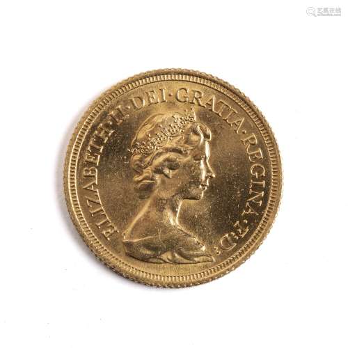 Queen Elizabeth II sovereign dated 1980, 8g approx overall