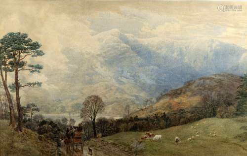 Charles Branwhite (1817-1880) 'The Ambleside to Coniston coach' watercolour, 40cm x 64cm Provenance: