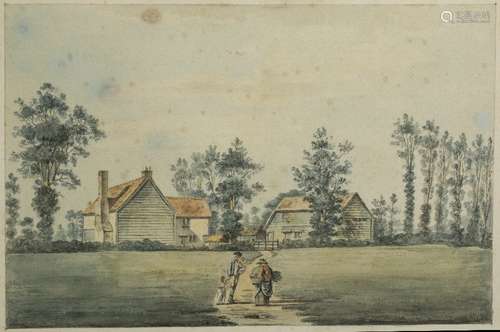 Paul Sandby RA (British, 1731-1809) ''Mill Hill, Middlesex'' pen, ink, and watercolour, 18.5cm x