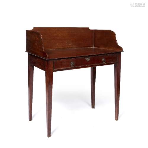 Mahogany washstand 19th Century, with raised back, fitted one drawer, 83.5cm across, 49cm deep, 91cm
