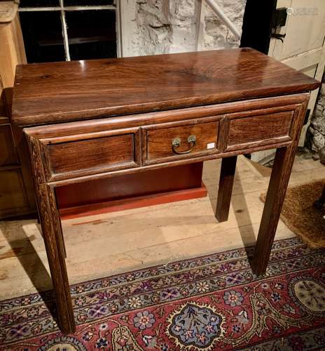 A Chinese side table with central drawer, 20th century, 86 x 87 x 41cm