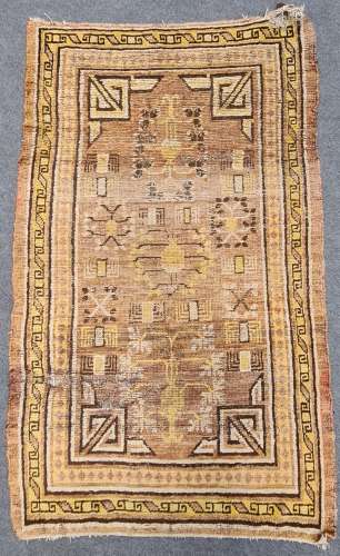 Two Turkish rugs with geometric patterns, 134 x 82cm & 175 x 91cm (2)