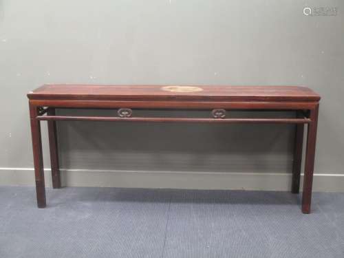 A Chinese long altar table, 20th century, 87 x 202 x 43cm long
