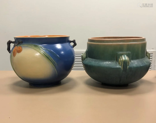 (2) Roseville Art Pottery Jardeniers