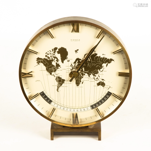 Kienzle Weltzeituhr Modernist World Time Zone Table