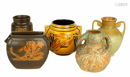 (5) Roseville Art Pottery