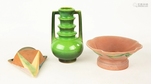 (3) Roseville Futura Art Pottery