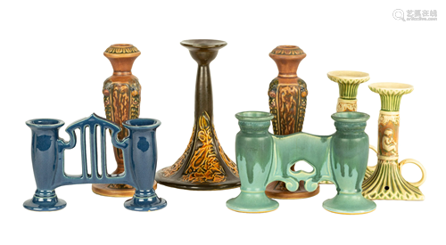 Roseville Art Pottery Candlesticks