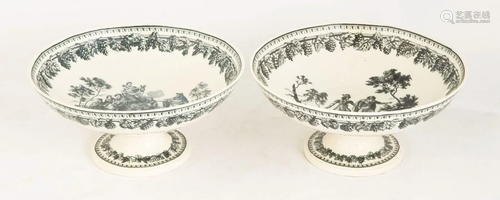 Pair of Creil Footed Pearlware Compotes