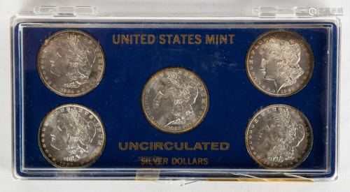 (5) Purportedly Uncirculated Silver Dollars