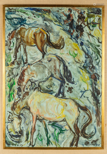 Siauw Tik Kwie (Indonesian, 1913 - 1988) Horses