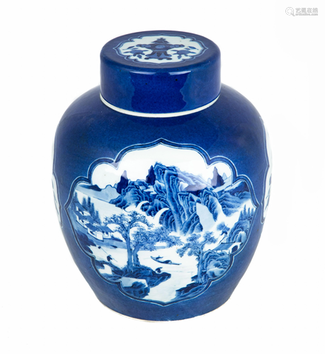 Chinese Blue & White Kangxi Ginger Jar