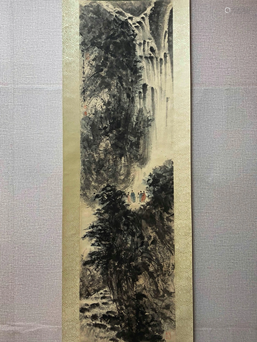 A Chinese Landscape Painting Scroll, Fang Jizhong Mark