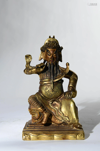 A Bronze Guan Gong Statue