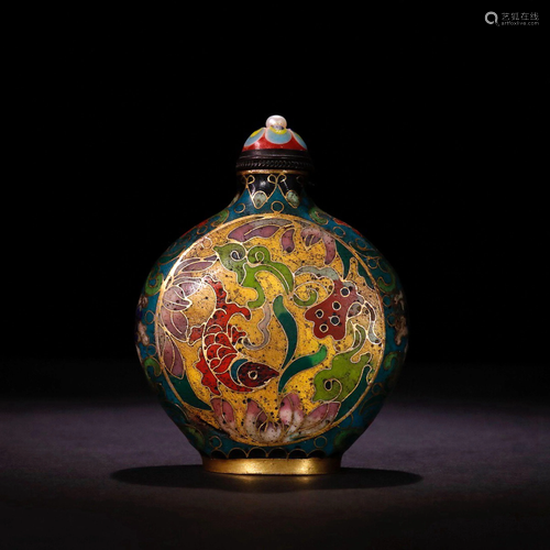 A Gilt-bronze Enamel Snuff Bottle