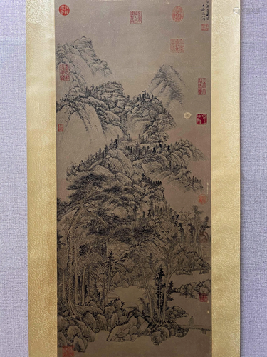 A Chinese Landscape Painting Scroll, Huang Gongwang