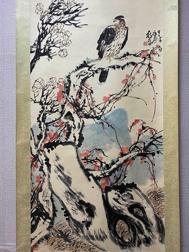 A Chinese Flower&bird Painting Scroll, Sun Qifeng Mark