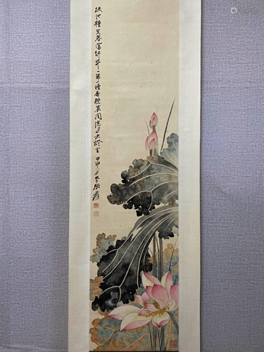 A Chinese Flower&bird Painting Scroll, Zhang Daqian