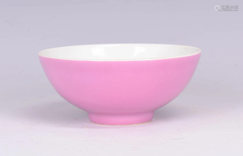 A Carmine Pink Porcelain Bowl