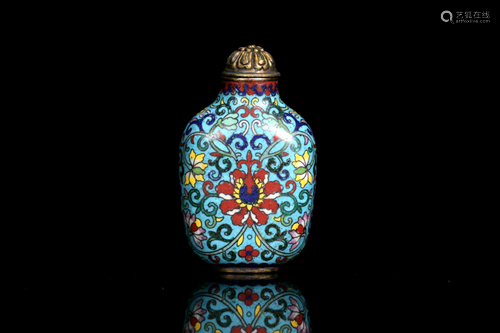 A Bronze Enamel Porcelain Snuff Bottle