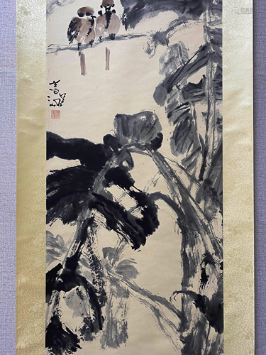 A Chinese Flower&bird Painting Scroll, Yang Shanshen