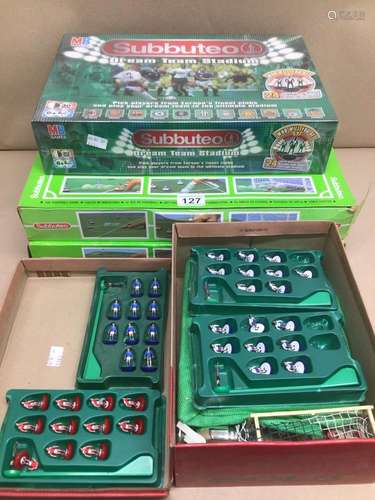 TWO SUBBUTEO SETS WITH ONE PART SET