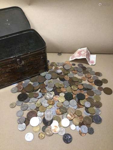 A QUANTITY OF USED COINAGE, ENGLISH, AND CONTINENTAL