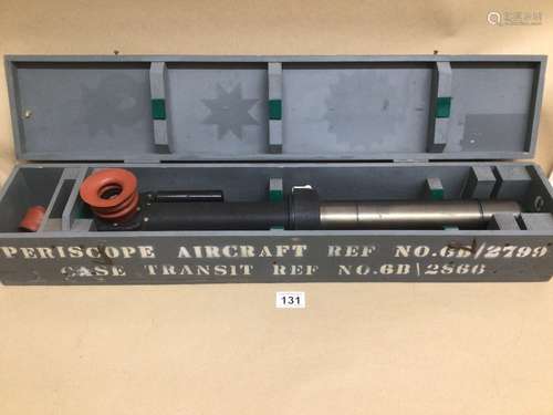 A KELVIN AND HUGHES AIRCRAFT PERISCOPE IN ORIGINAL BOX MILITARY SERIAL NO (241KHL/58)