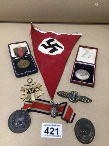 GERMAN RELATED ITEMS INCLUDES MEDALS AND PENNANT