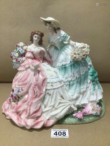 A PORCELAIN COALPORT FIGURINE GROUP (THE LETTER) NO 141